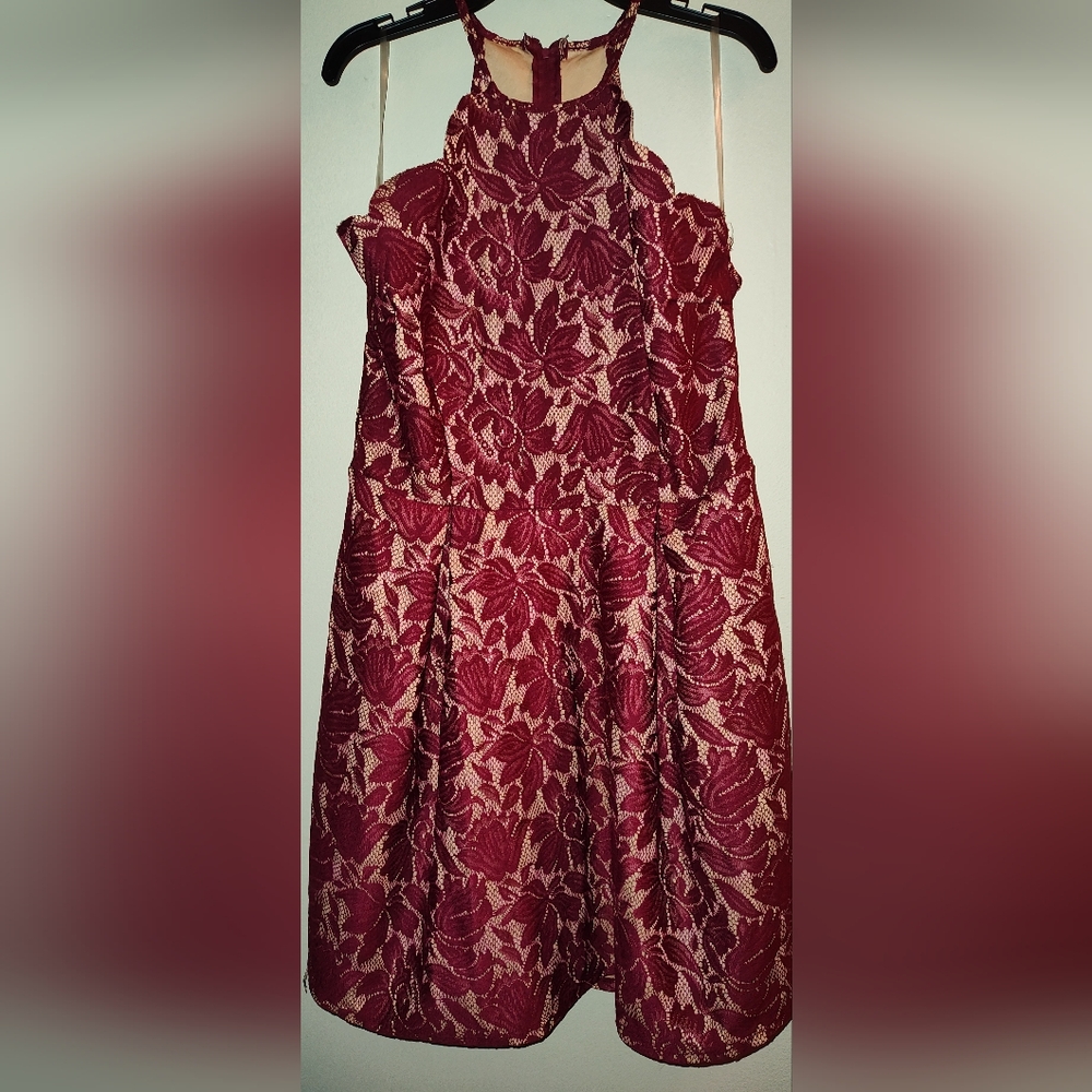 Charlotte Russe Red Halter A-Line Mini Dress